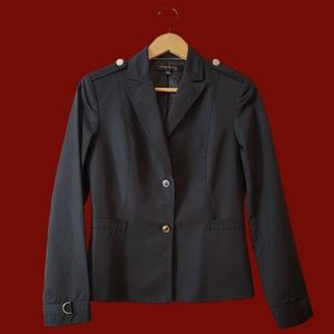 Vintage Black Y2K 2000s Women's Fitted Suit Blazer Jacket Cyber Mall Goth Size 4